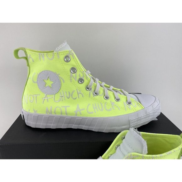 Converse Unt1tl3d Not A Chuck All Star Hi Mens Shoes Sneakers Green Volt A03146C - Picture 5 of 12